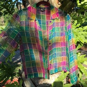 sheer rainbow blouse